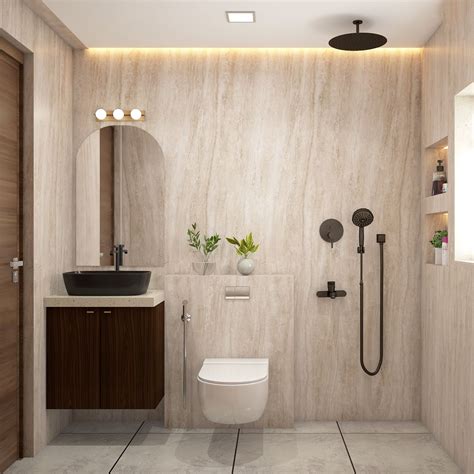 Beige And White Bathroom Design Livspace