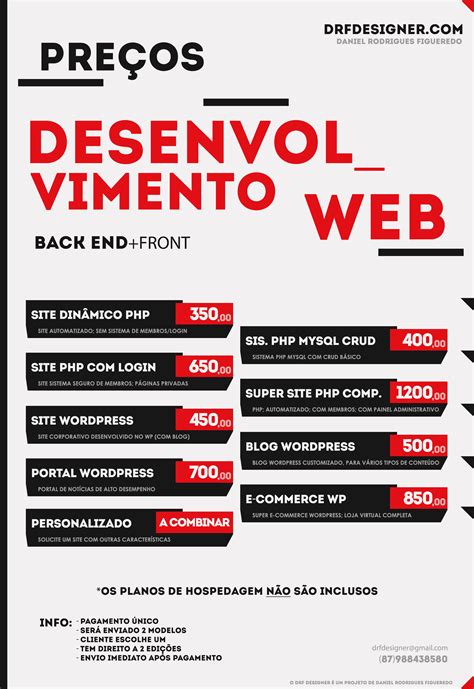 Tabela De Preços Freelancer Design Grafico