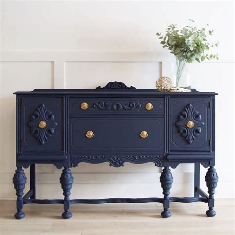 The following colors are related to navy. Navy blue sideboard | gold accents | painted furniture ...