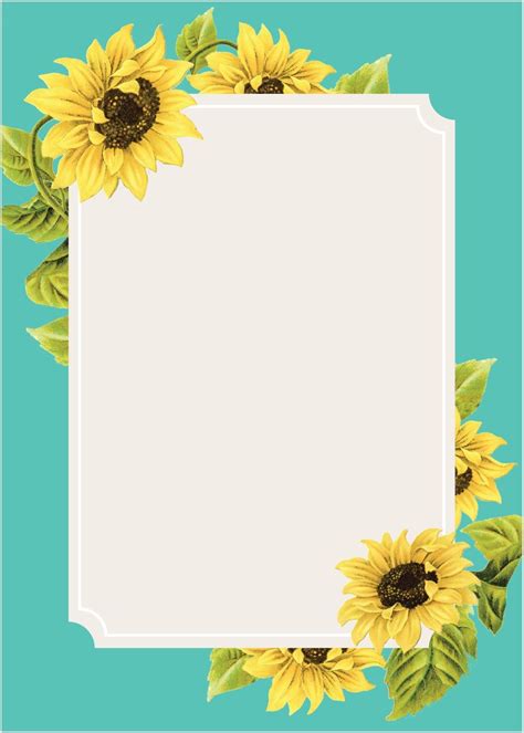 Sunflower Frame Wedding Invitations Ilustración De Girasol Fondos