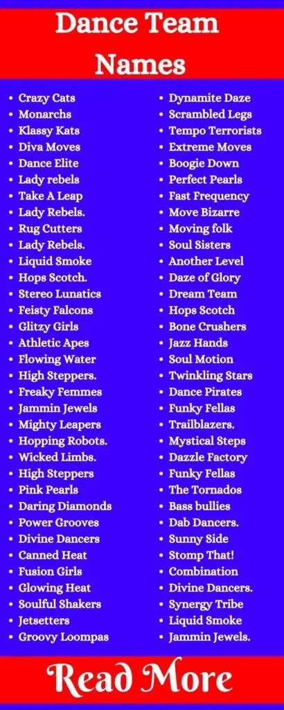 443 Best Dance Team Names Ideas For Your New Dance Group