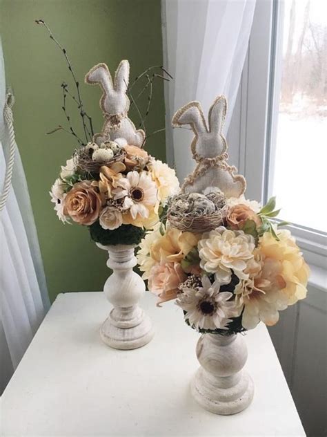 Easter Flower Arrangement Spring And Easter Decor Silk Flower Table
