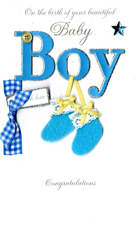 Baby Boy Newborn Greeting Card 20 X 14 Cm Congratulations Its A Boy