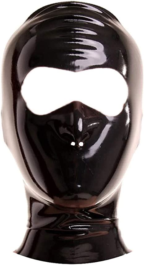 Exlatex Latex Rubber Accessories Hood Mash With Zipper With The Eyes Cut And Nostril