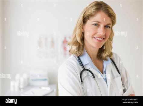 Female Doctor In Her Office Stock Photo Alamy