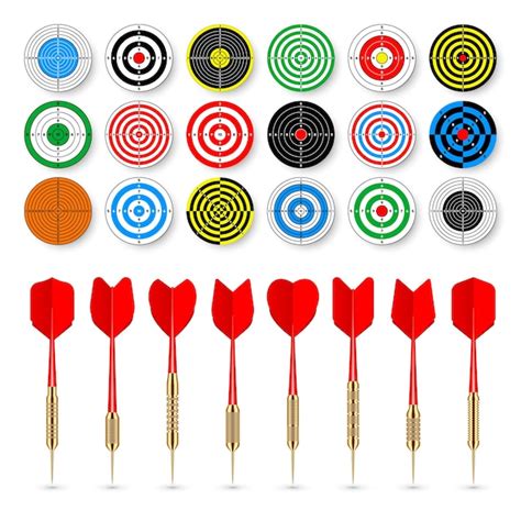 Premium Vector Paper Targets With Dart Arrows And Shadows Shooting