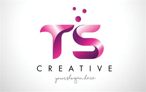 Diseño De Logotipo De Letra Ts Con Colores Morados Y Puntos 4873778