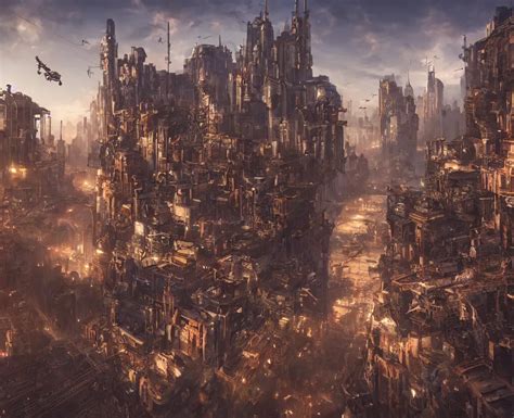 Great Mix Of Steampunk And Cyberpunk Town Very Stable Diffusion