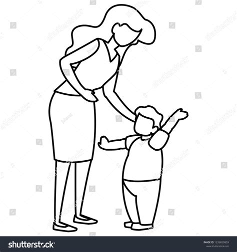 mother and son design royalty free stock vector 1226850859