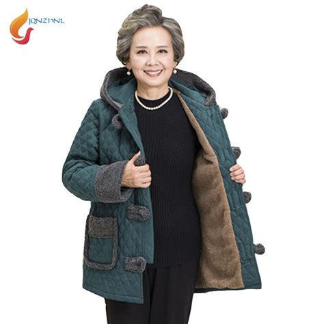 Jqnzhnl Elderly Women Cotton Coats Plus Size 5xl Winter Warm Outerwear