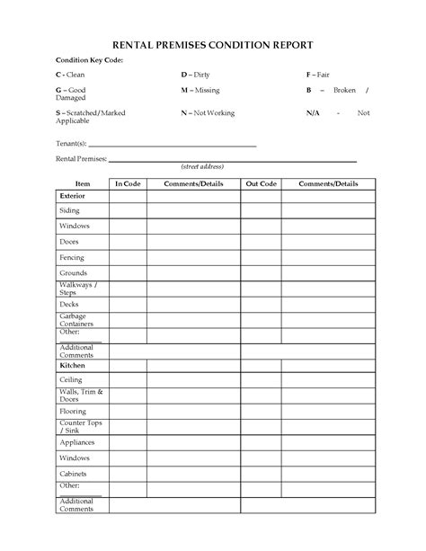 Property Condition Report Template Free