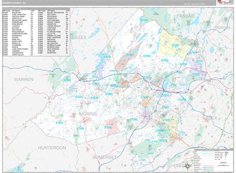 Morris County Nj Wall Map Premium Style By Marketmaps Free Download