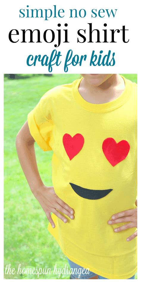 No Sew Shirt Emoji Craft For Kids The Homespun Hydrangea