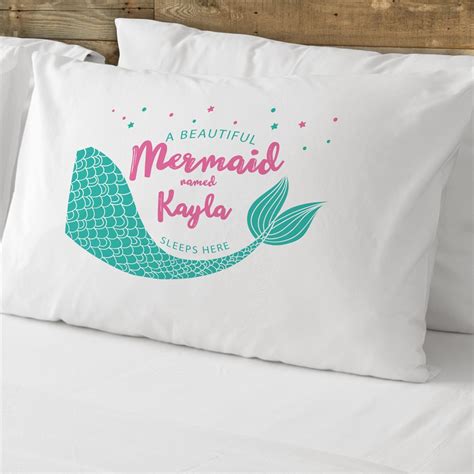Personalized Mermaid Pillowcase Custom Mermaid Pillow Slip Pillowcase