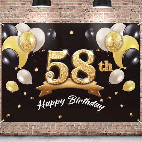Buy Pakboom Happy 58th Birthday Banner Backdrop 58 Birthday Party
