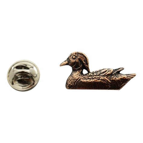 Wood Duck Pin Antiqued Copper Lapel Pin Antique Copper Antiques