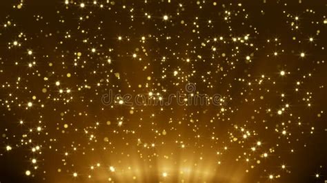 Glitter Vintage Bokeh Lights Rising Particle Rain Dark And Gold