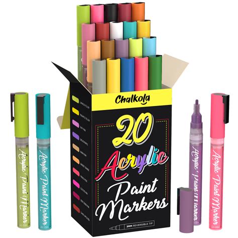 Acrylic Paint Marker Pens Pack Of 20 Chalkola Arts And Craft