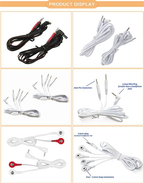 Medical Tens Electrodes Lead Wires Cables For Snap Button With Dc 25