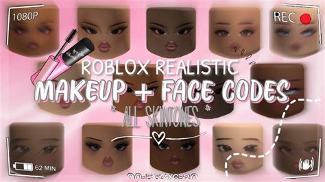 Roblox Realistic Makeup And Faces Codes All Skintones Eternxity Youtube