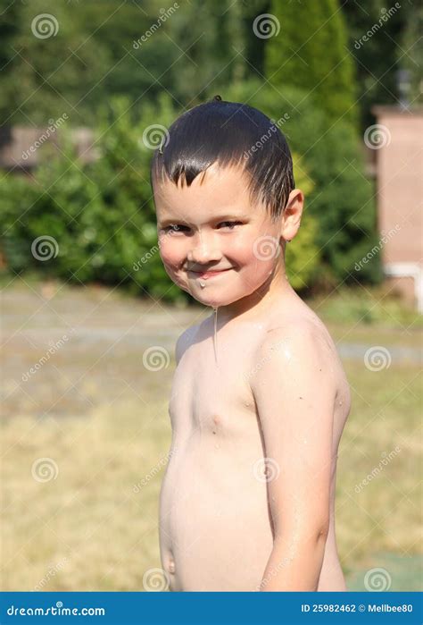 Naked Boy With Wet Hair Stock Photo Image Of Caucasian 25982462