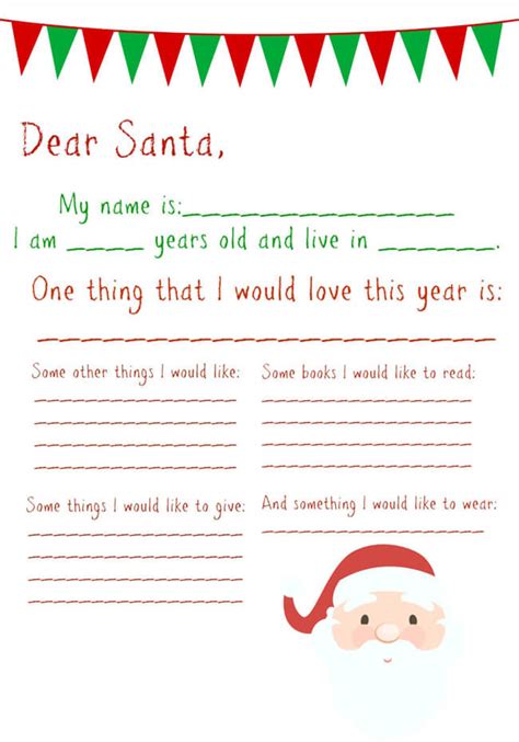 Free Printable Santa Letter Template Printable Templates