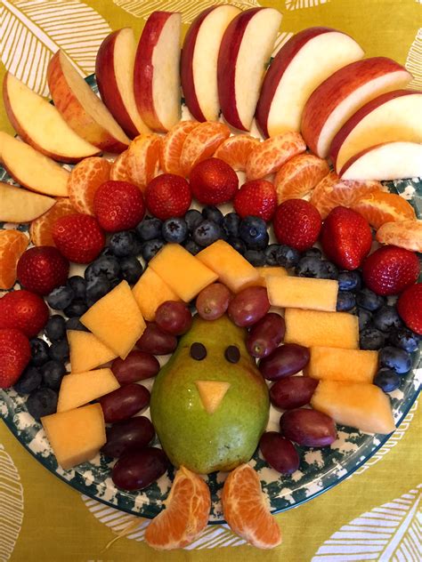 Thanksgiving Turkey Shaped Fruit Platter Appetizer Recipe Melanie Cooks