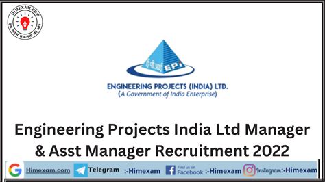Engineering Projects India Ltd Manager And Asst Manager Recruitment 2022