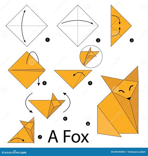 Origami Diagram Of The Fox With Images Origami Diagrams Origami My
