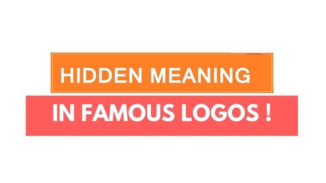20 Logos With Hidden Meanings Youtube