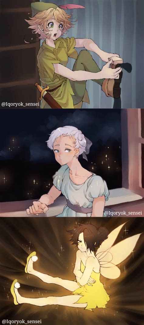 Emma Norman And Ray The Promised Neverland X Peter Pan Neverland Art