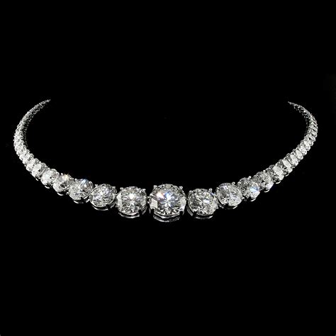 4700ct Diamond Riviera Necklace In Platinum Kantor Gems