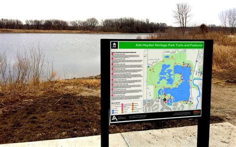 Reflections Ada Hayden Heritage Park Apr 4 2019 New Map Signage For