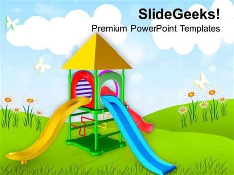 Play Ground For Kids Playing Powerpoint Template