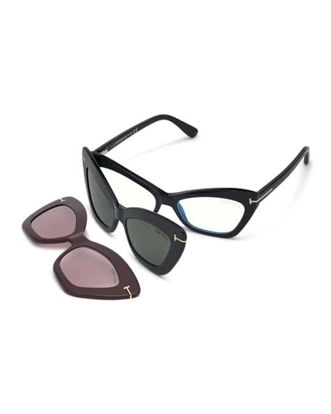 tom ford butterfly optical frames w two magnetic sunglasses clips neiman marcus