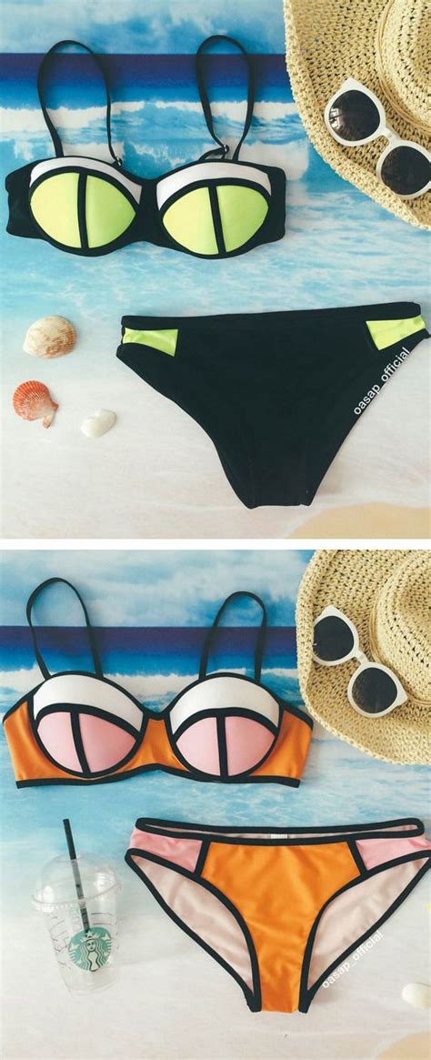 A Classic Color Block Bikini From Oasapcom As The Summer