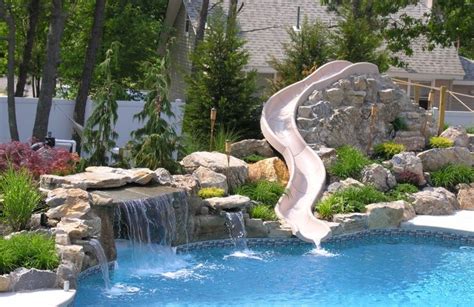 Rock Slides For Inground Pools Bing Images Backyard Pool Pool