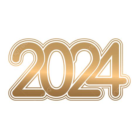 Luxury 2024 Text Gold Vector 2024 Text Year Png And Vector With