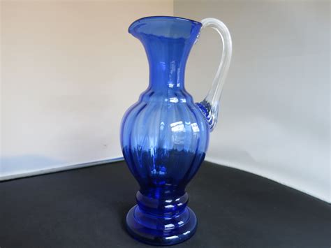 Fenton Art Glass Cobalt Blue Pitcher Smart Classic