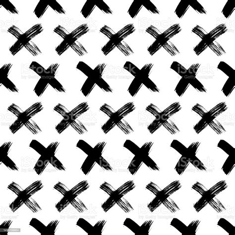 seamless pattern with hand drawn cross symbols stock illustration download image now