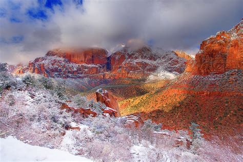 Zion National Park With Rare Snow In Winter I Just Returne Flickr