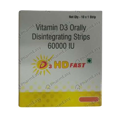 D3 Hd Fast 60000 Iu Orally Disintegrating Strip 1 Uses Side