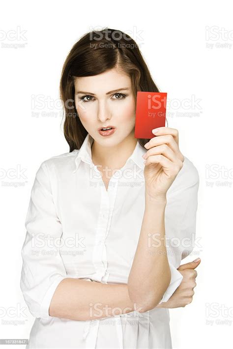 Red Card Stock Photo Download Image Now Adult Beautiful Woman