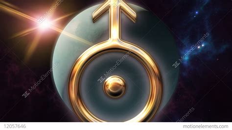 Animated Uranus Zodiac Horoscope Symbol And Planet 3d