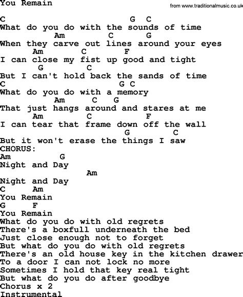 Willie Nelson Song You Remain Lyrics And Chords
