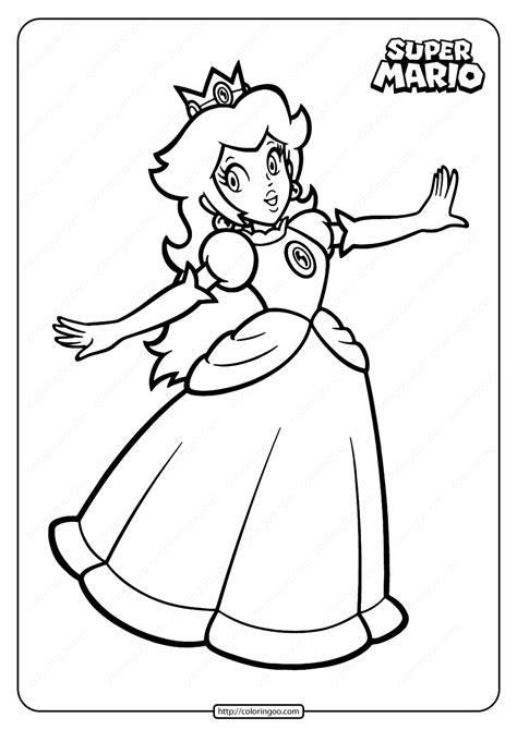 printable super princess peach coloring page