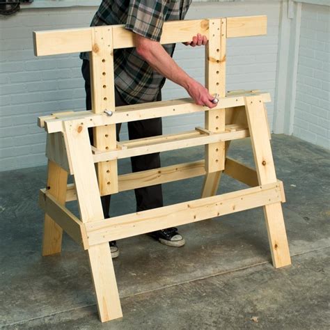 Saturday Morning Workshop How To Build An Adjustable Sawhorse The