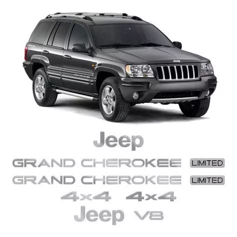 Kit Adesivos Jeep Grand Cherokee V8 96 99 Emblema Cromado MercadoLivre