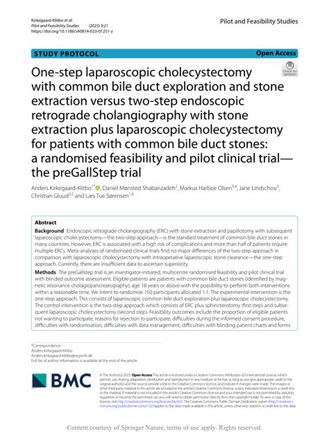 Pdf One Step Laparoscopic Cholecystectomy With Common Bile Duct