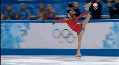 Ice Skater Yulia Lipnitskaya Practicing Spinning In The
